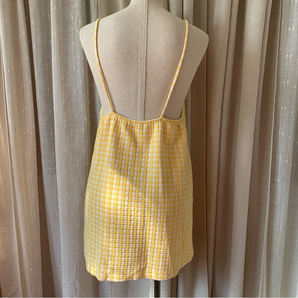 ZARA YELLOW GINGHAM MINI DRESS - Picture 3 of 12